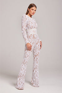 Stylish evening jumpsuit with V-neck - Juliette
