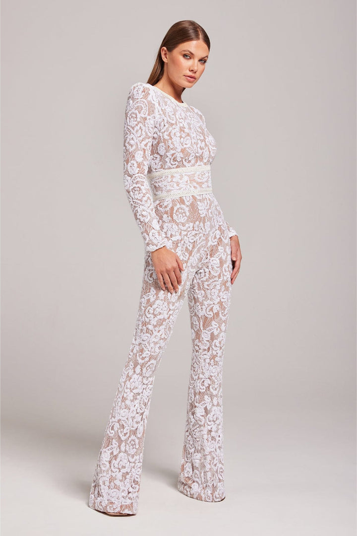 Stylish evening jumpsuit with V-neck - Juliette