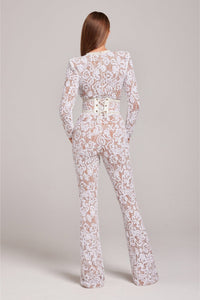 Stylish evening jumpsuit with V-neck - Juliette