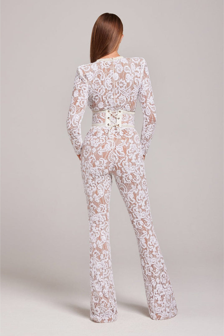 Stylish evening jumpsuit with V-neck - Juliette