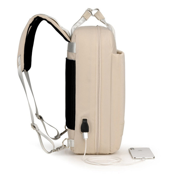 Secure anti-theft backpack with hidden zippers and USB charging