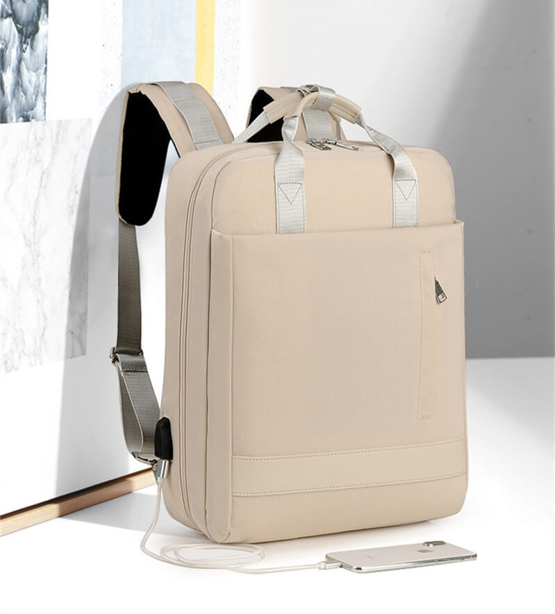 Secure anti-theft backpack with hidden zippers and USB charging