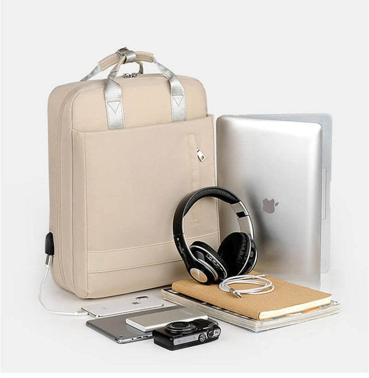 Secure anti-theft backpack with hidden zippers and USB charging