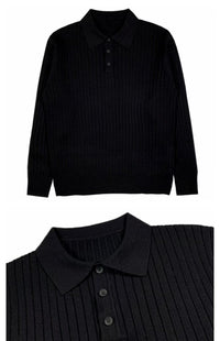 Trendy Men's Autumn Polo Sweater - Oliver