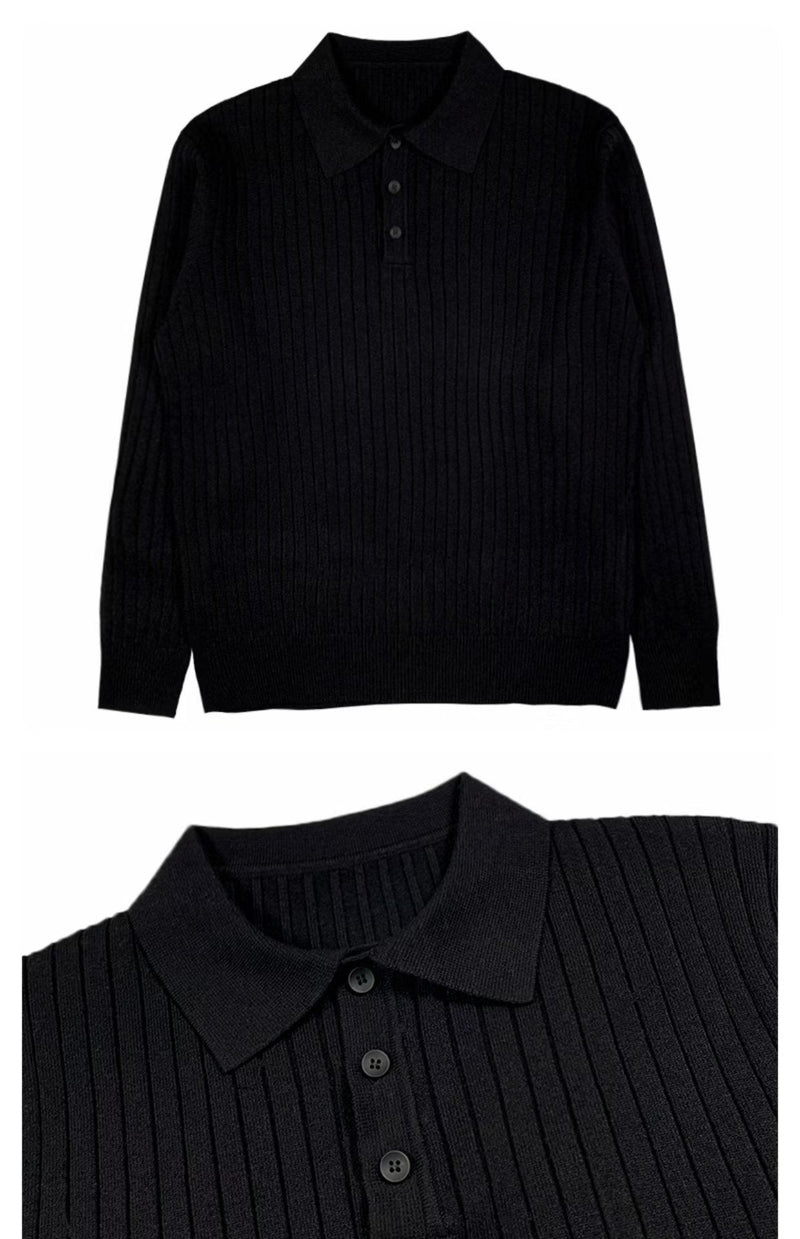 Trendy Men's Autumn Polo Sweater - Oliver