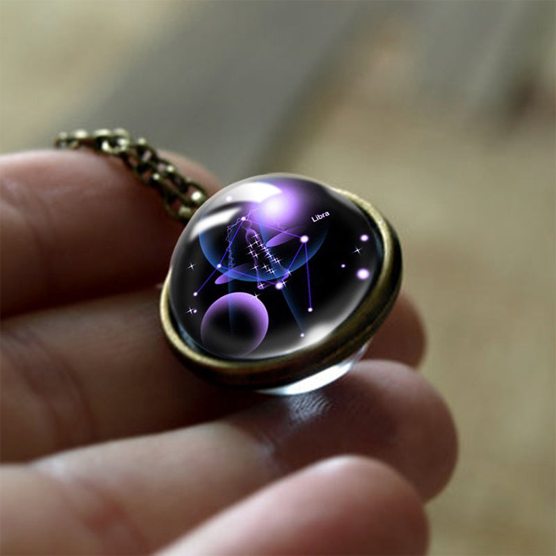 Colgante protector de vidrio con 12 signos del zodiaco – Sofía