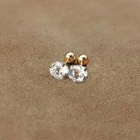 Stylish Cubic Zirconia Stud Earrings made of Titanium Steel - Lumen