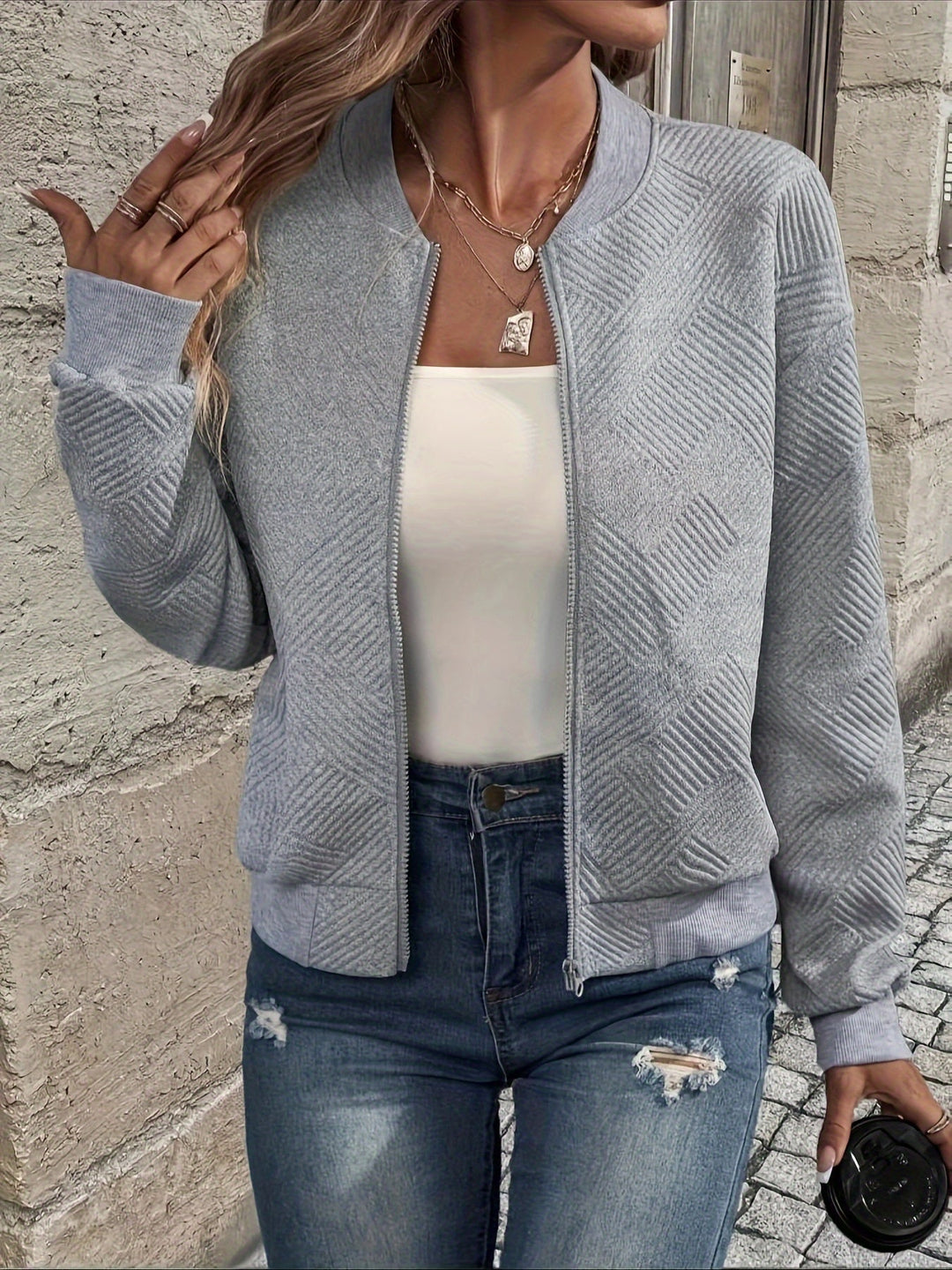 Stylish Women's Zip-Up Jacket – Rivka