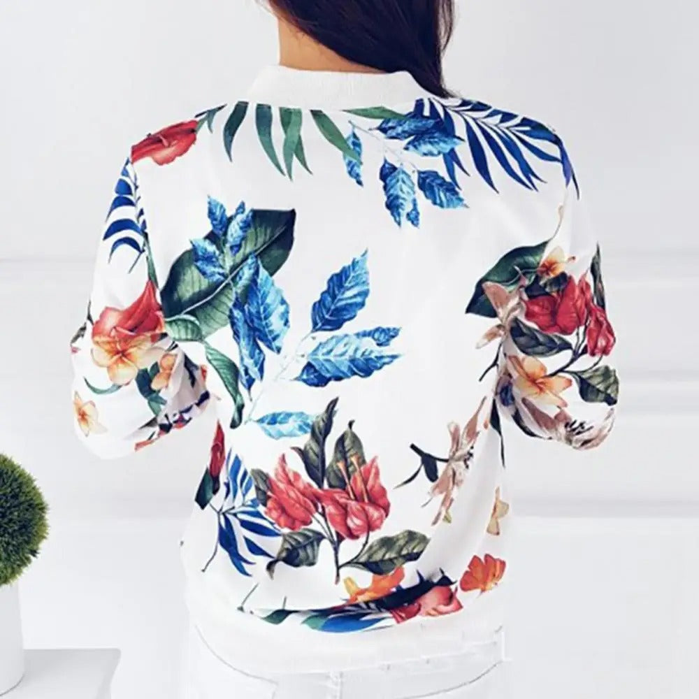 Long Sleeve Women's Summer Jacket with Floral Pattern – Liora