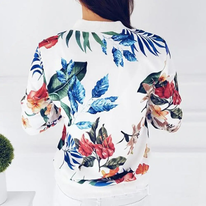 Long Sleeve Women's Summer Jacket with Floral Pattern – Liora