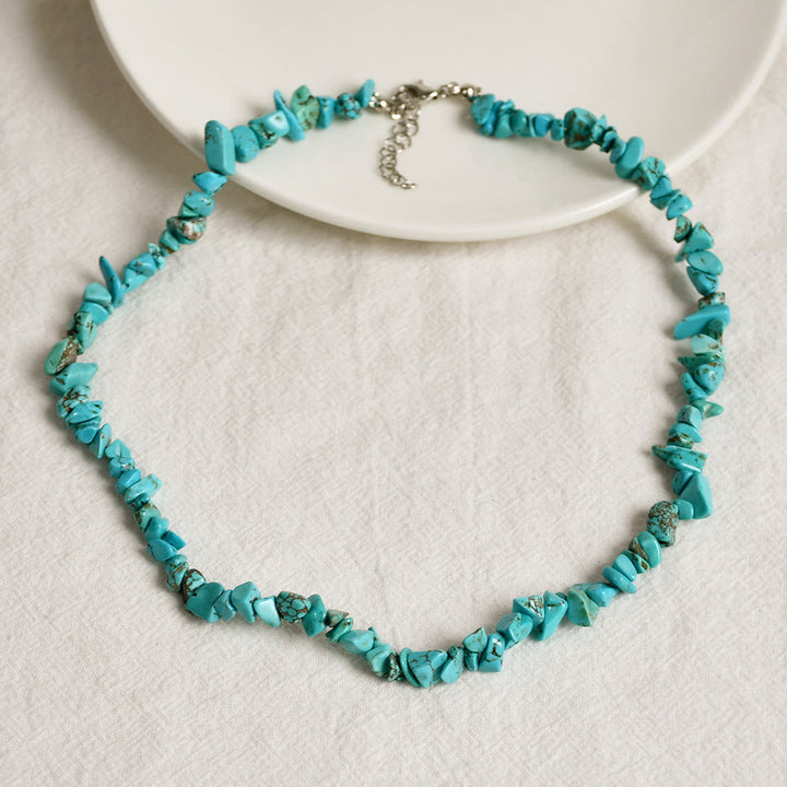 Stylishly Shaped Polished Crystal Necklace - Lina