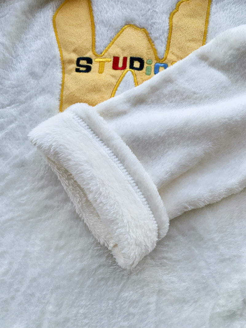 Women's Fleece Pajama Set with Embroidery & Crew Neck for Autumn/Winter – Alissa