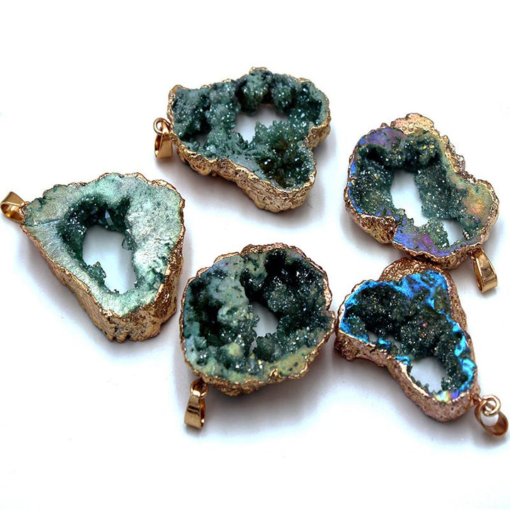 Naturlig krystal-geode vedhæng – Gaia