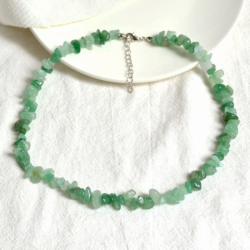Stylishly Shaped Polished Crystal Necklace - Lina
