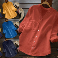 Women's Linen Shirt with Long Sleeves – Isla