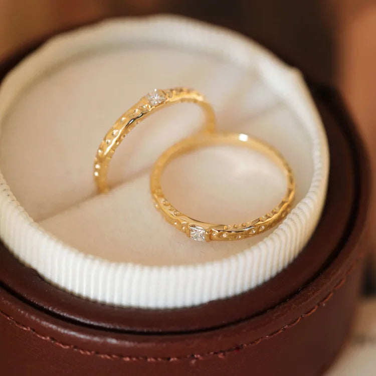 Gold-plated Sterling Silver Ring with Cubic Zirconia – Aurora