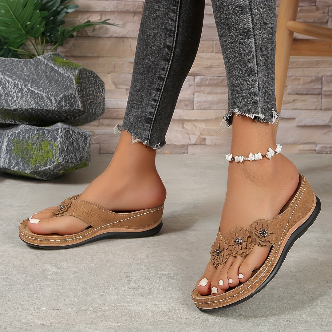 Komfortable brune damesandaler - Elara