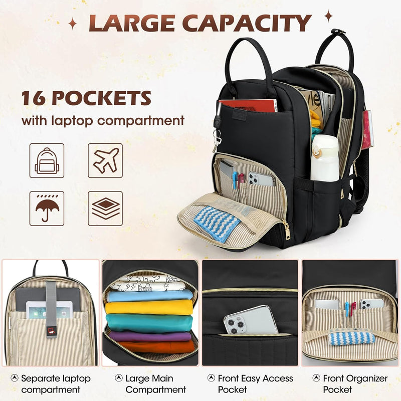 Wasserabweisender Reise-Laptop-Rucksack mit Organisierten Fächern – Geeignet für 15,6"
