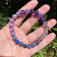 Anti-Anxiety Amethyst, Lepidolite, and Lapis Lazuli Bracelet - Aurora