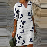 Vestidos de verano a la moda con estampado de hojas – Liora