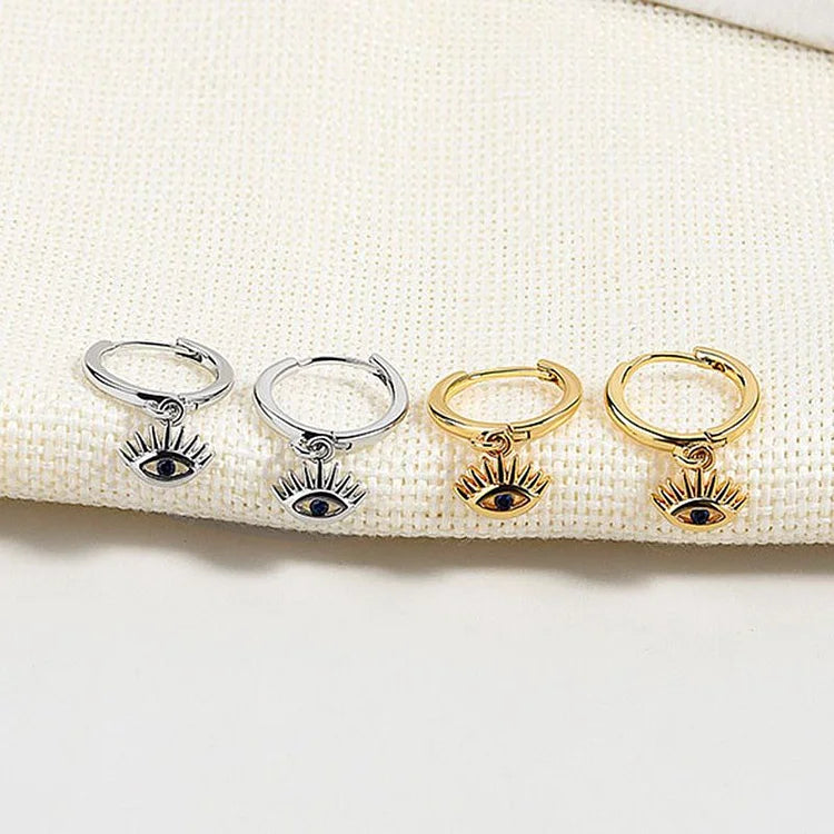 Golden/Silver Earrings with Evil Eye – Noa