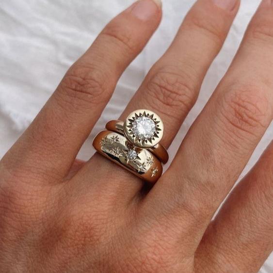 Sæt Vintage Krystalringe i Guld - Ziva