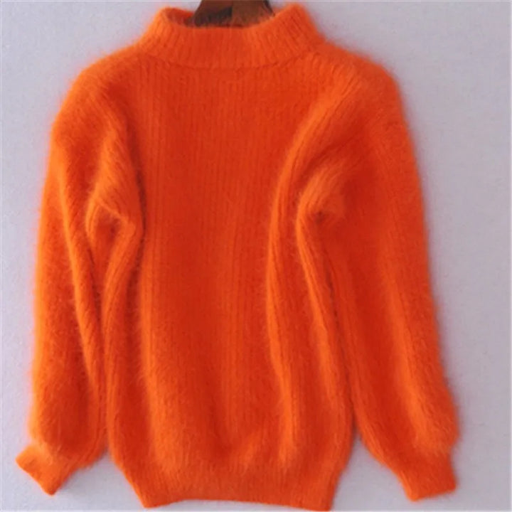 Casual Angora Knit Women's Sweater - Livia