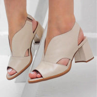 Sandalias de cuero para mujer con tacón y plantilla cómoda – Selina