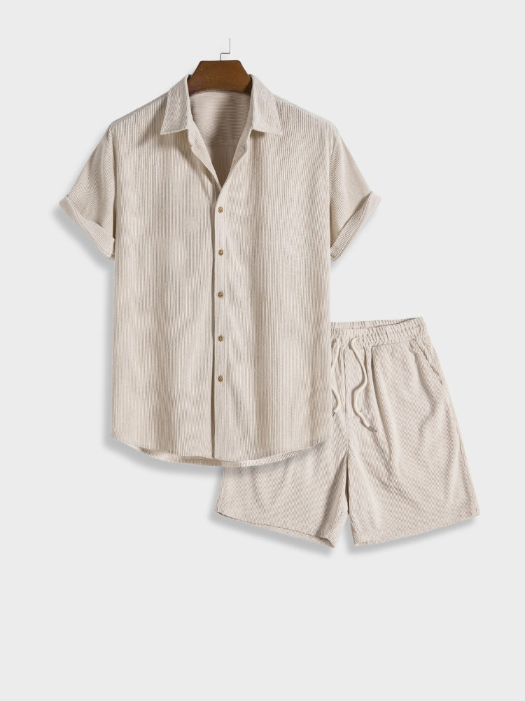 Pantalones cortos de pana para hombre con cierre de botón – Sven