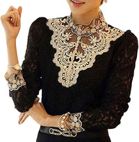 Women's blouse with autumnal embroidered lace – Elisabeth