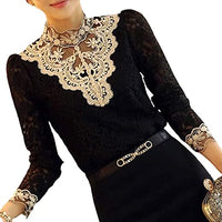 Women's blouse with autumnal embroidered lace – Elisabeth