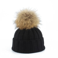 Strikket vinter pompom hue - Felina