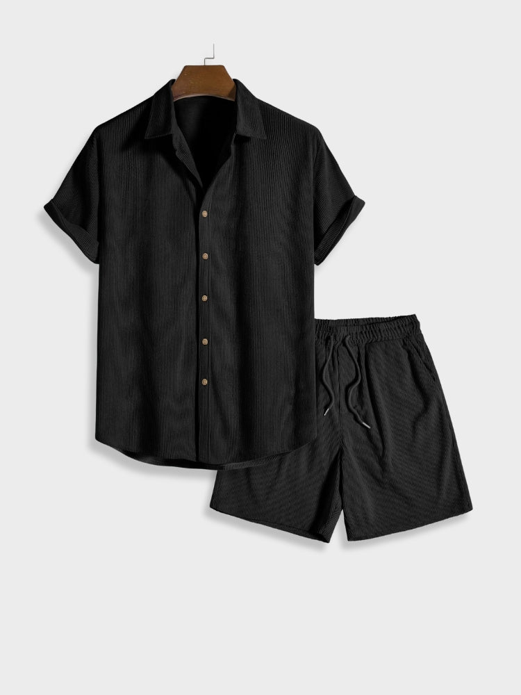 Pantalones cortos de pana para hombre con cierre de botón – Sven