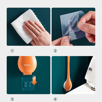 Silicone Toilet Brush with Wall Mount & Drip Tray – Clevora