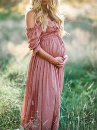 Boho Chic Maternity Dress with Boat Neckline - Elora