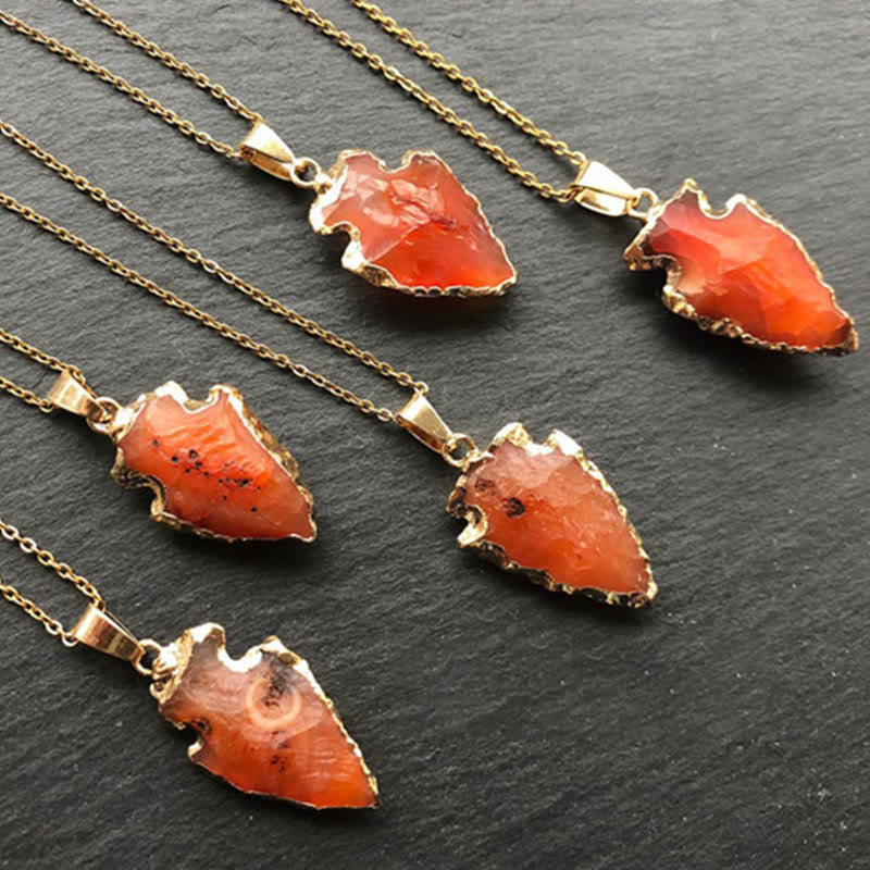 Natural Crystal Carnelian Arrowhead Necklace – Aeliana