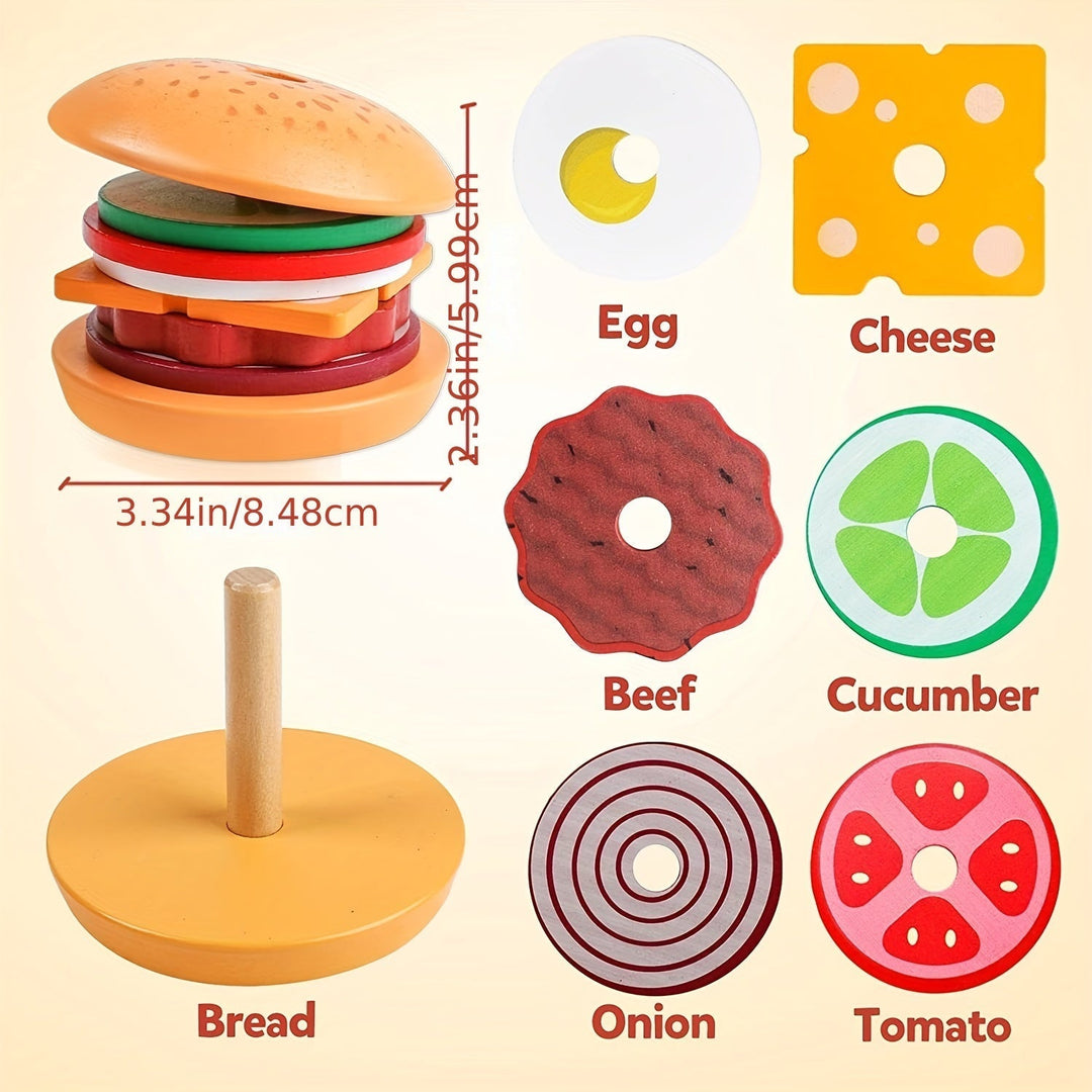 Montessori Stacking Toy - Burger Farmer