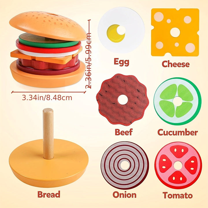 Montessori Stacking Toy - Burger Farmer