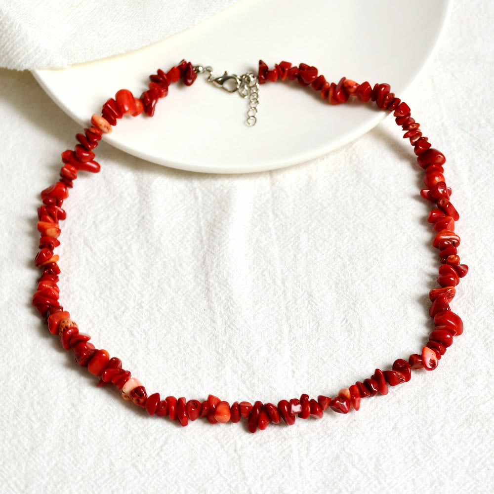 Stylishly Shaped Polished Crystal Necklace - Lina