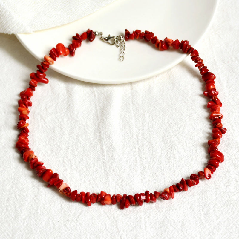Stylishly Shaped Polished Crystal Necklace - Lina