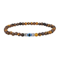 Men's bracelet made of 4 mm natural stone with evil eye bead – Thor