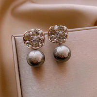 Gray/Taupe Luxury Crystal Pearl Earrings – Eloria