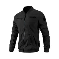 Embroidered Men's Bomber Jacket for Transitional Season – Leon