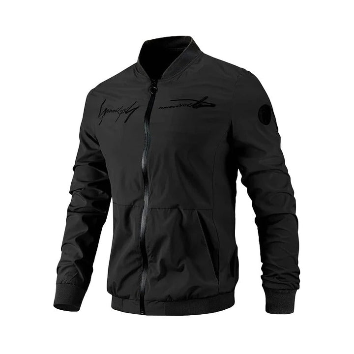 Embroidered Men's Bomber Jacket for Transitional Season – Leon