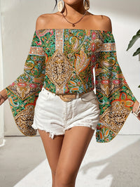 Off-Shoulder Blouse with Geometric Print – Noémie
