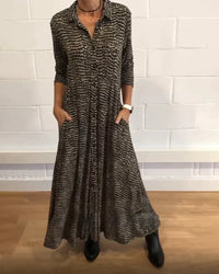 Long Loose Autumn Dress – Maris in Autumn Leaf Colors