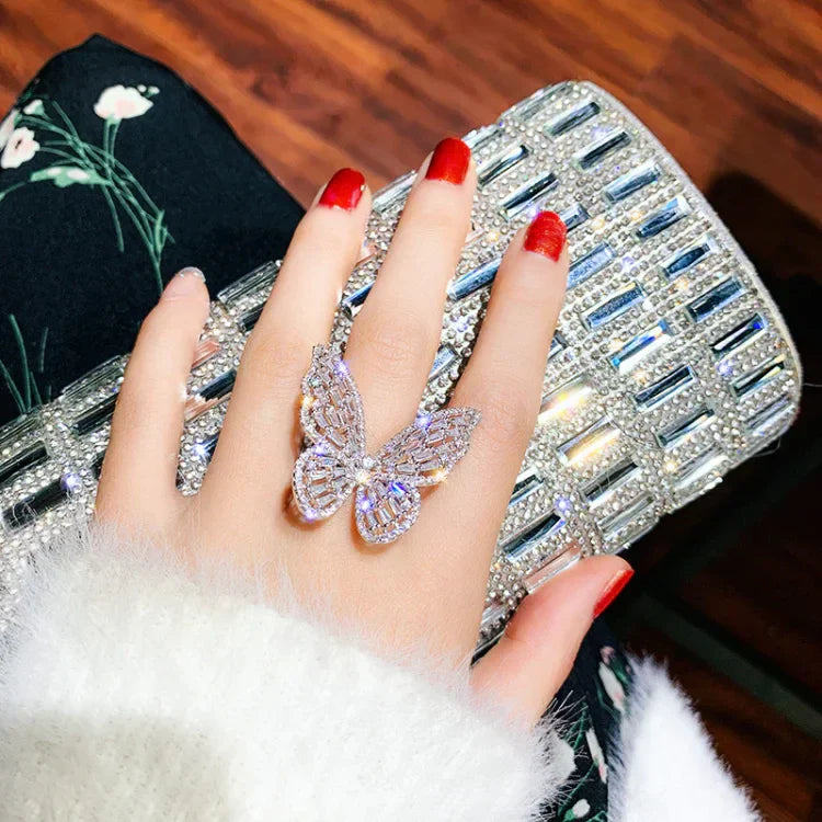 Crystal Butterfly Ring – Elena
