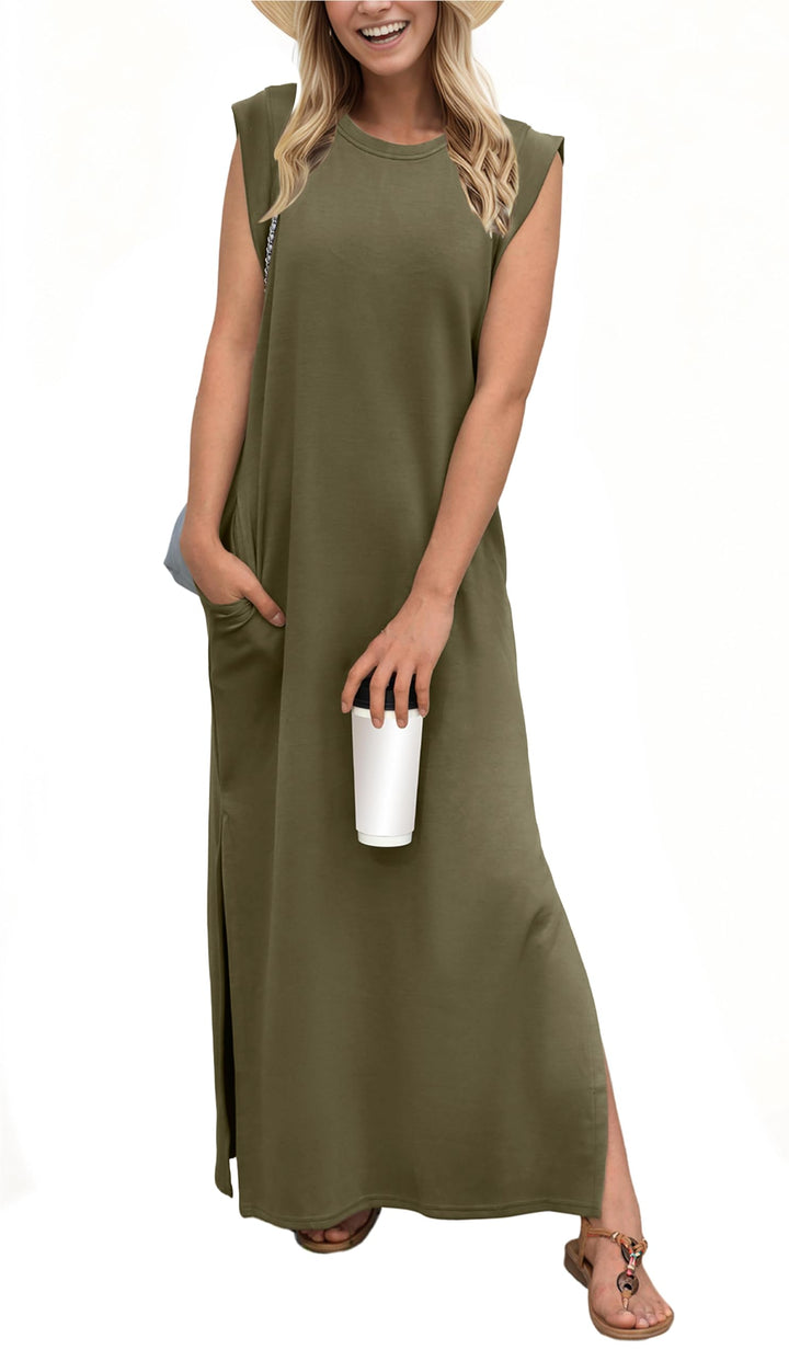Vestido maxi aireado con bolsillos para mujer – Romy