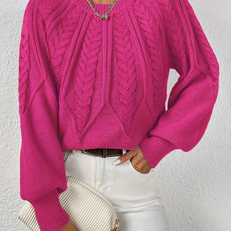 Women's knitted sweater with lantern sleeves – Sanna