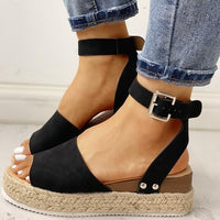 Women's Platform Espadrille Sandals with Wedge Heel & Straps – Livia
